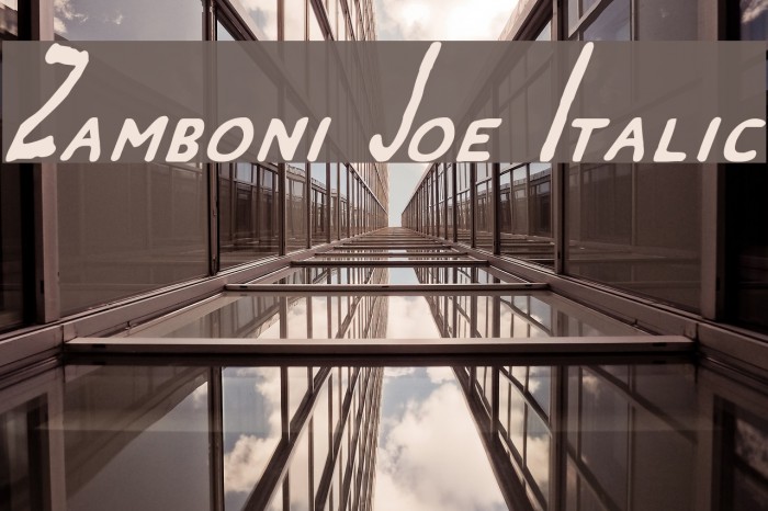 Zamboni Joe Italic Font examples