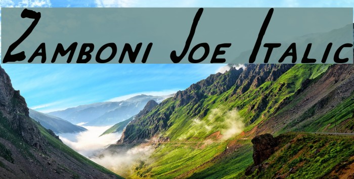 Zamboni Joe Italic Font examples