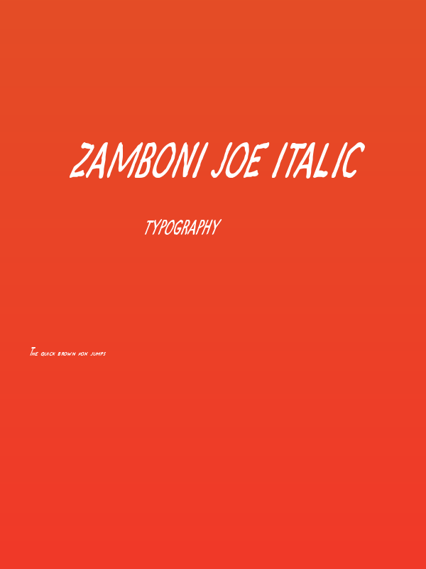 Zamboni Joe Italic Poster