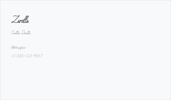 Zamilla Business Card
