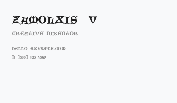 Zamolxis  V Business Card