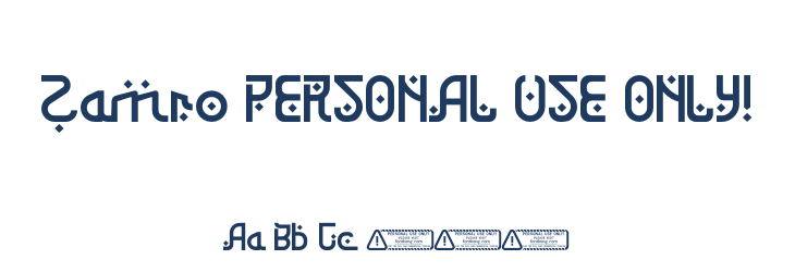 Zamro PERSONAL USE ONLY! Font Preview