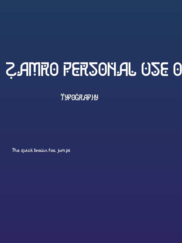 Zamro PERSONAL USE ONLY! Poster