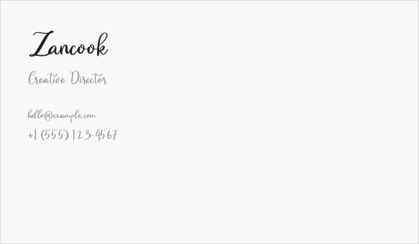 Zancook Business Card