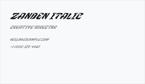 Zanden Italic Business Card