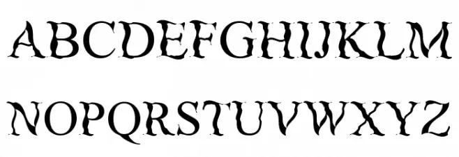 Zanes Font UPPERCASE