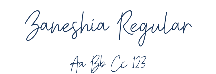 Zaneshia Regular Font Preview