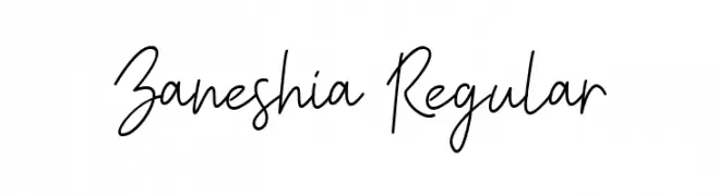 Zaneshia Regular Caratteri