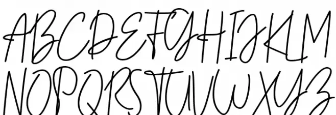 Zaneshia Regular Caratteri MAIUSCOLE