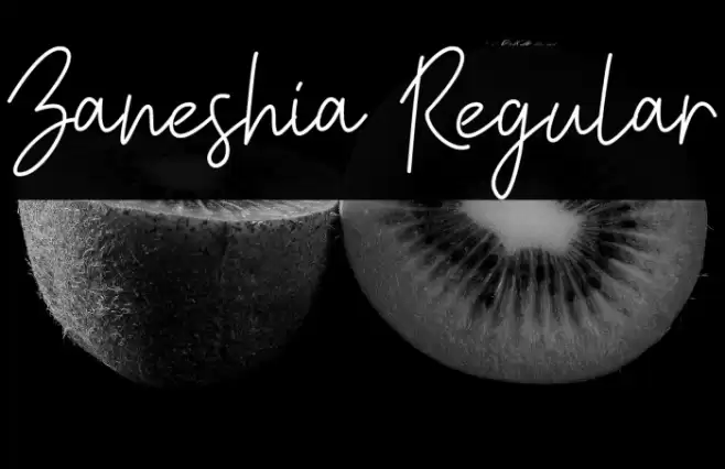 Zaneshia Regular Caratteri examples