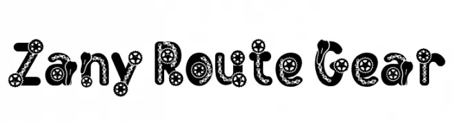 Zany Route Gear  Frei Schriftart Herunterladen