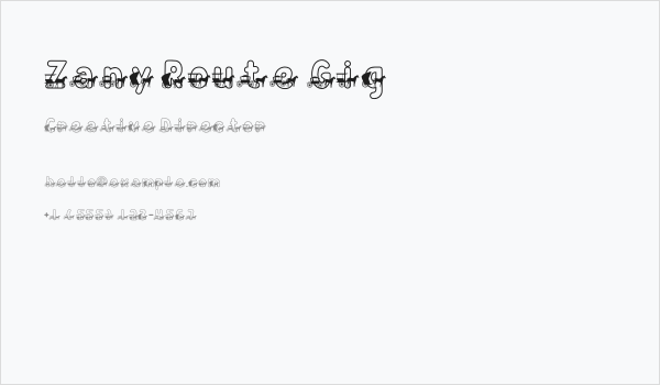 Zany Route Gig Business Card