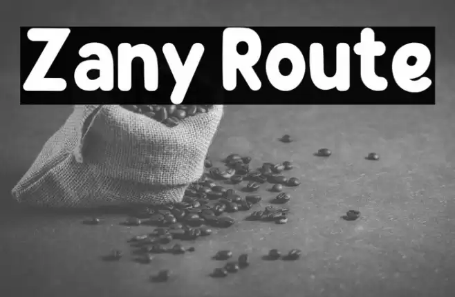 Zany Route Font examples