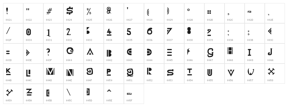 Zany Whatever It Means Character Map