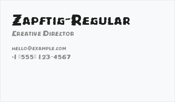 Zapftig-Regular Business Card