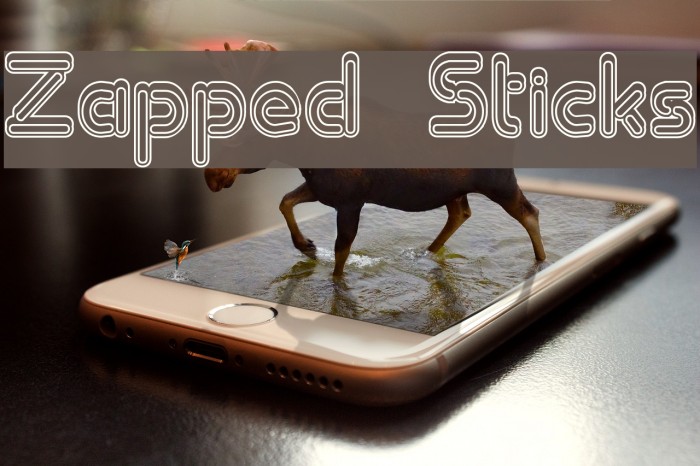 Zapped Sticks Schriftart examples