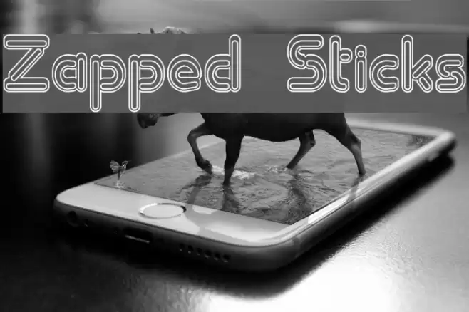 Zapped Sticks Schriftart examples