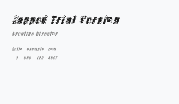 Zapped Trial Version Business Card