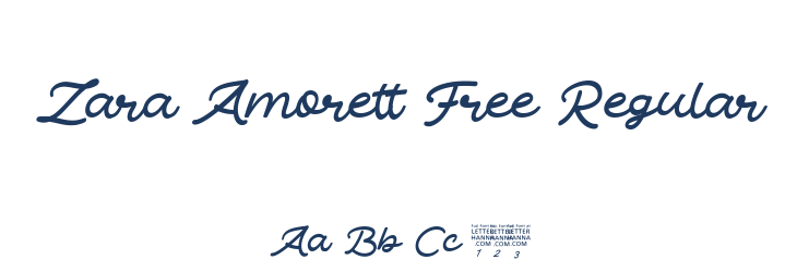 Zara Amorett Free Regular Font Preview
