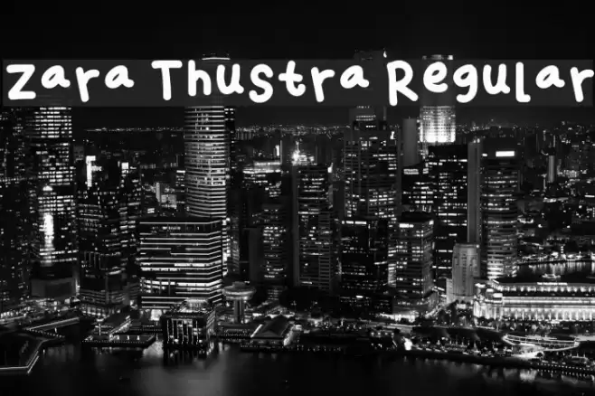 Zara Thustra Regular Caratteri examples