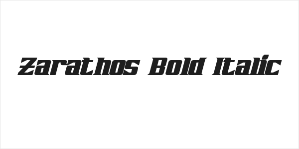 Zarathos Bold Italic Logo