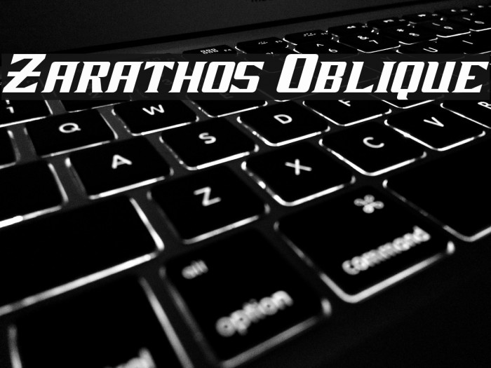 Zarathos Oblique Caratteri examples
