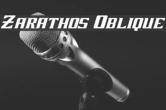 Zarathos Oblique Caratteri examples