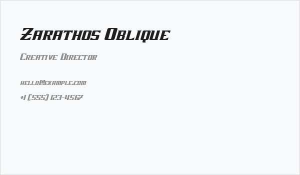 Zarathos Oblique Business Card
