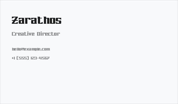 Zarathos Business Card