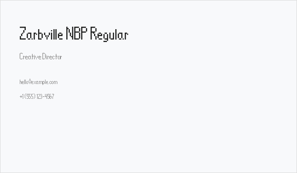 Zarbville NBP Regular Business Card