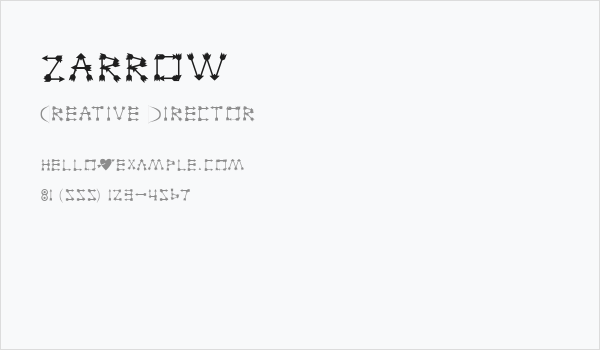 Zarrow Business Card