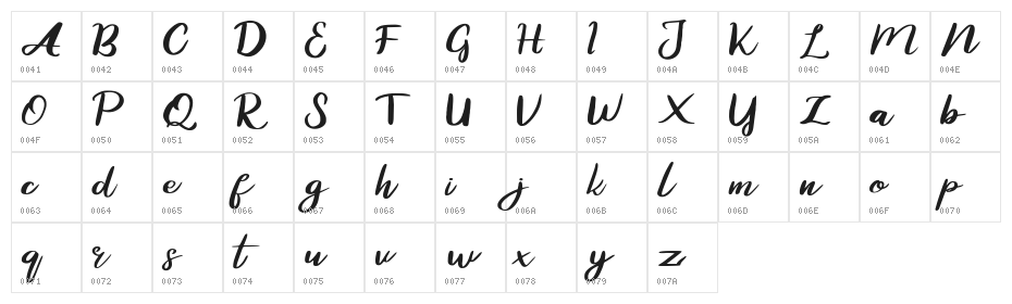 Zaskia FREE Character Map