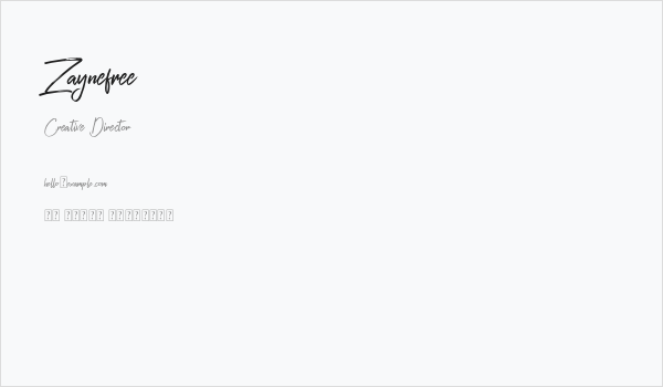 Zaynefree Business Card