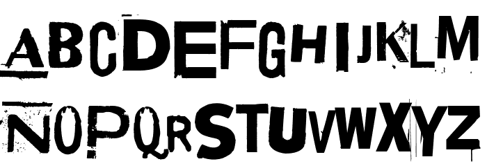 Zaza Zip Gongh! ZNC. Klink! Font UPPERCASE