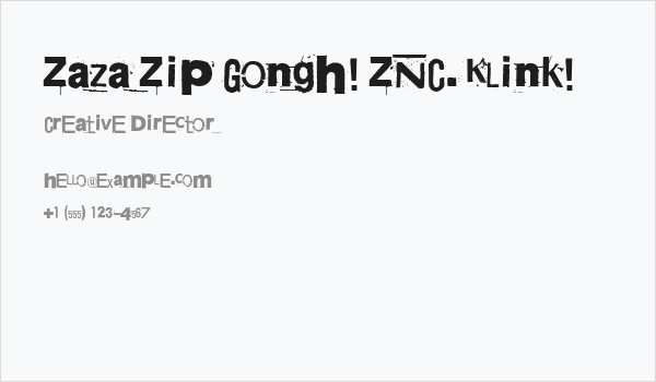 Zaza Zip Gongh! ZNC. Klink! Business Card