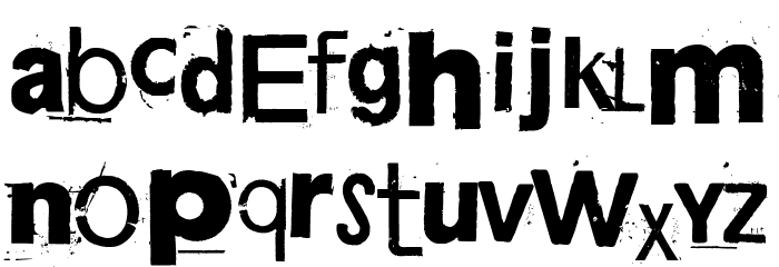 Zaza Zip Gongh! ZNC. Klink! Font LOWERCASE