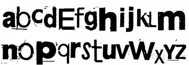 Zaza Zip Gongh! ZNC. Klink! Font LOWERCASE