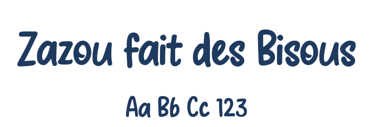 Zazou fait des Bisous Font Preview