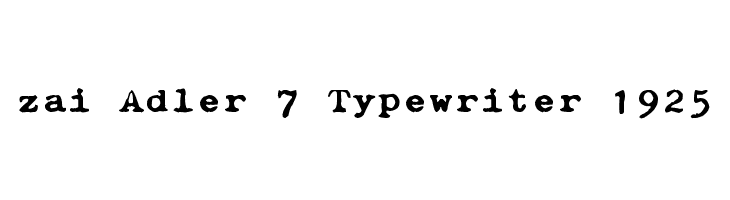 zai Adler 7 Typewriter 1925  les polices de caractères gratuit tlcharger