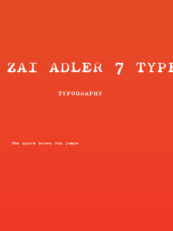 zai Adler 7 Typewriter 1925 Poster