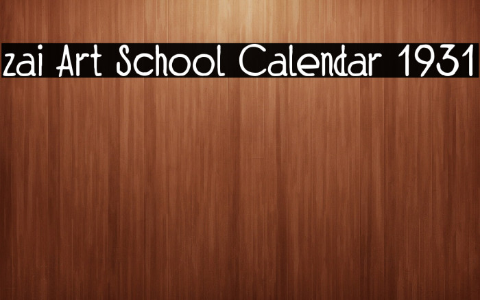 zai Art School Calendar 1931 Example 1
