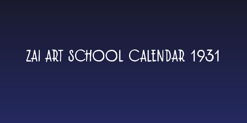 zai Art School Calendar 1931 Social Header