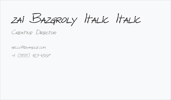 zai Bazgroly Italic Italic Business Card