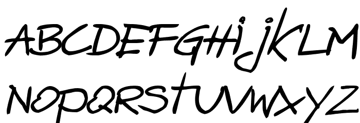 zai Bazgroly Italic Italic Font LOWERCASE