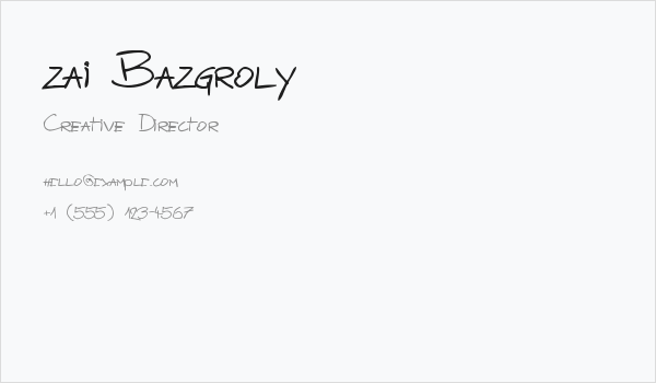 zai Bazgroly Business Card