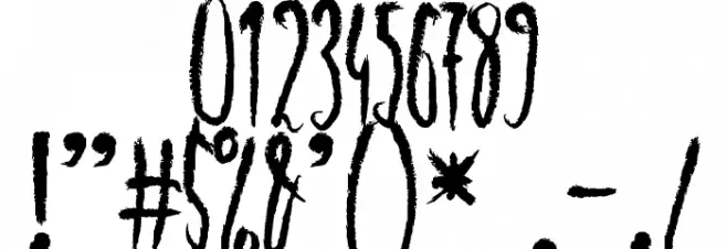 zai Brushy Freshy Font OTHER CHARS