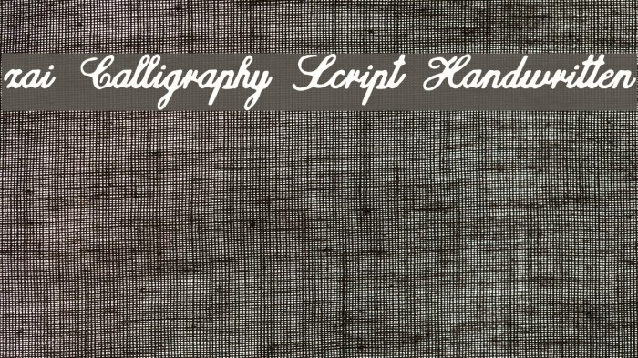 zai Calligraphy Script Handwritten Polices examples