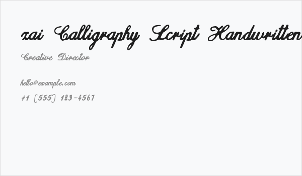 zai Calligraphy Script Handwritten Business Card