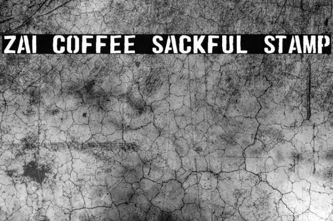 zai Coffee Sackful Stamp Font examples