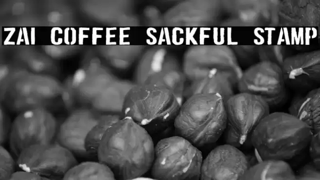 zai Coffee Sackful Stamp Font examples